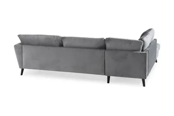 Trend 4-seters Venstrevendt L-formet Sjeselongsofa i Fløyel - Lysegrå - Møbler - Sofaer - Sofa med sjeselong