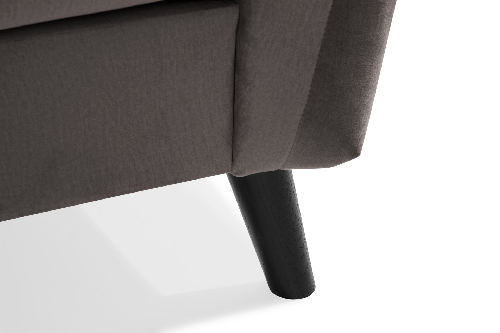 Trend 4-seters Venstrevendt L-formet Sjeselongsofa i Fløyel - Mørk grå - Møbler - Sofaer - Sofa med sjeselong