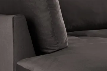 Trend 4-seters Venstrevendt L-formet Sjeselongsofa i Fløyel - Mørkegrå - Møbler - Sofaer - Sofa med sjeselong