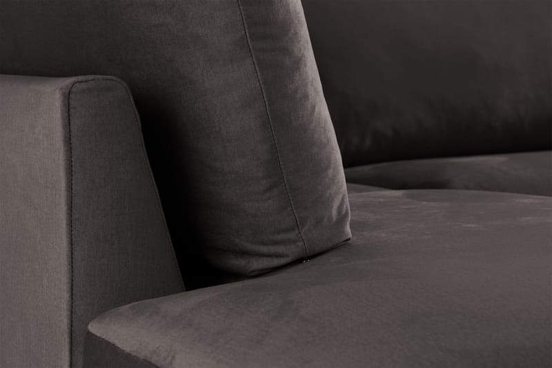 Trend 4-seters Venstrevendt L-formet Sjeselongsofa i Fløyel - Mørkegrå - Møbler - Sofaer - Sofa med sjeselong