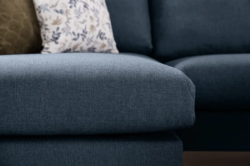 Trend 4-seters Venstrevendt L-formet Sjeselongsofa i Stoff - Blå - Møbler - Sofaer - Sofa med sjeselong
