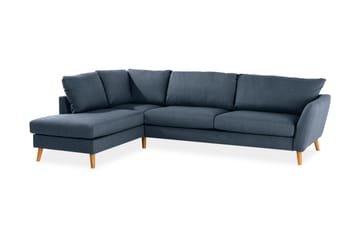 Trend 4-seters Venstrevendt L-formet Sjeselongsofa i Stoff - Blå - Møbler - Sofaer - Sofa med sjeselong