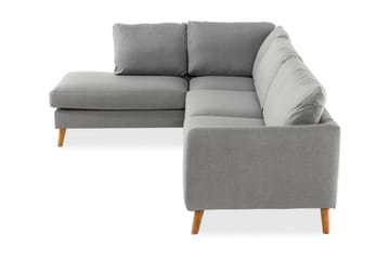 Trend 4-seters Venstrevendt L-formet Sjeselongsofa i Stoff - Grå - Møbler - Sofaer - Sofa med sjeselong