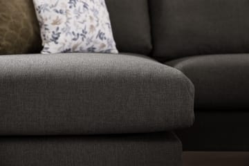 Trend 4-seters Venstrevendt L-formet Sjeselongsofa i Stoff - Svart - Møbler - Sofaer - Sofa med sjeselong