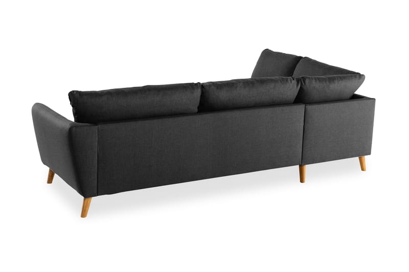 Trend 4-seters Venstrevendt L-formet Sjeselongsofa i Stoff - Svart - Møbler - Sofaer - Sofa med sjeselong