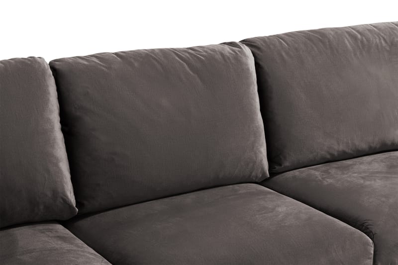 Trend 5-seters Høyrevendt L-formet Divansofa i Fløyel - Mørk grå - Møbler - Sofaer - Hjørnesofa - Hjørnesofa med divan