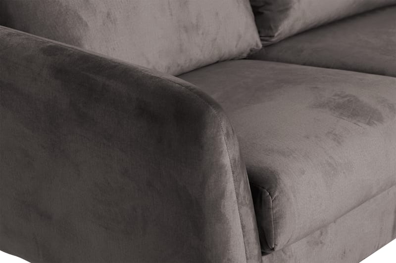 Trend 5-seters Høyrevendt L-formet Divansofa i Fløyel - Mørk grå - Møbler - Sofaer - Hjørnesofa - Hjørnesofa med divan
