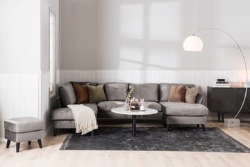 Trend 5-seters Høyrevendt L-formet Hjørnesofa med Divan i Fløyel - Mørkegrå - Møbler - Sofaer - Hjørnesofa - Hjørnesofa med divan