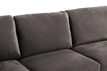 Trend 5-seters Høyrevendt L-formet Hjørnesofa med Divan i Fløyel - Mørkegrå - Møbler - Sofaer - Hjørnesofa - Hjørnesofa med divan