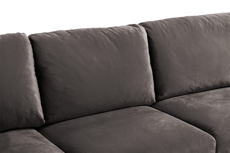 Trend 5-seters Høyrevendt L-formet Hjørnesofa med Divan i Fløyel - Mørkegrå - Møbler - Sofaer - Hjørnesofa - Hjørnesofa med divan