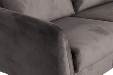 Trend 5-seters Høyrevendt L-formet Hjørnesofa med Divan i Fløyel - Mørkegrå - Møbler - Sofaer - Hjørnesofa - Hjørnesofa med divan