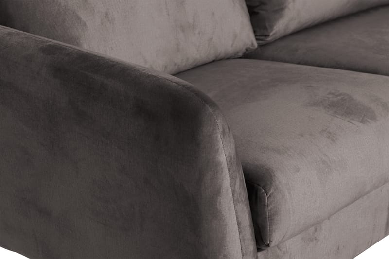 Trend 5-seters Høyrevendt L-formet Hjørnesofa med Divan i Fløyel - Mørkegrå - Møbler - Sofaer - Hjørnesofa - Hjørnesofa med divan