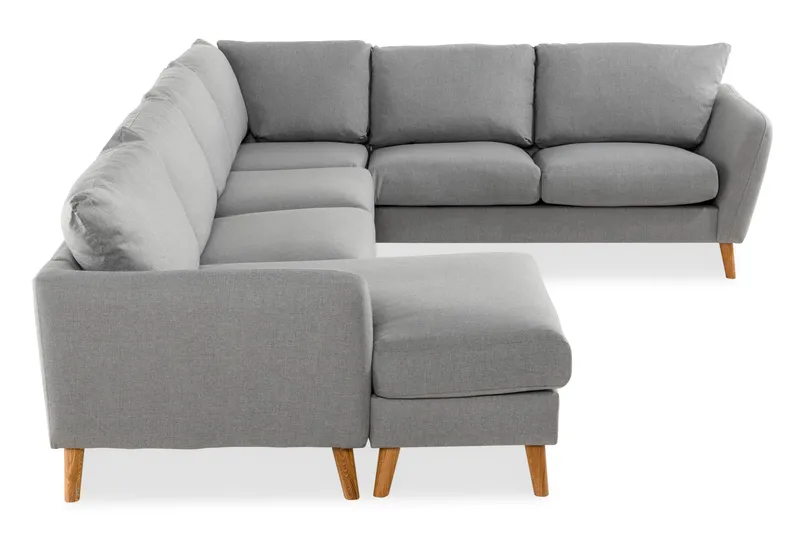 Trend 5-seters Venstrevendt U-formet Hjørnesofa med Divan i Stoff - Grå - Møbler - Sofaer - Hjørnesofa - Hjørnesofa med divan