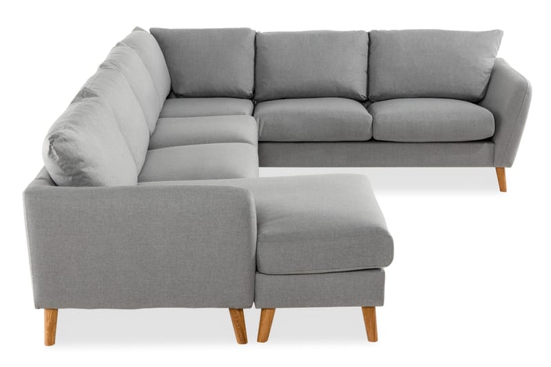 Trend 5-seters Venstrevendt U-formet Hjørnesofa med Divan i Stoff - Grå - Møbler - Sofaer - Hjørnesofa - Hjørnesofa med divan
