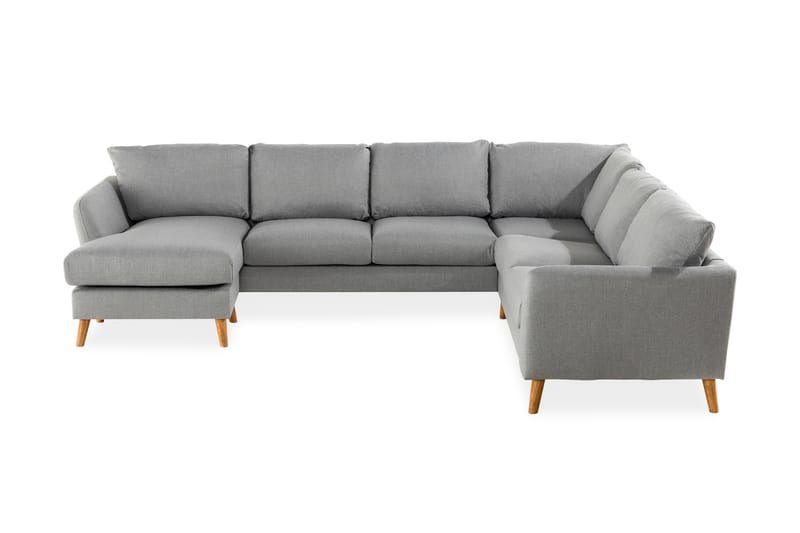Trend 5-seters Venstrevendt U-formet Hjørnesofa med Divan i Stoff - Grå - Møbler - Sofaer - Sofa med sjeselong
