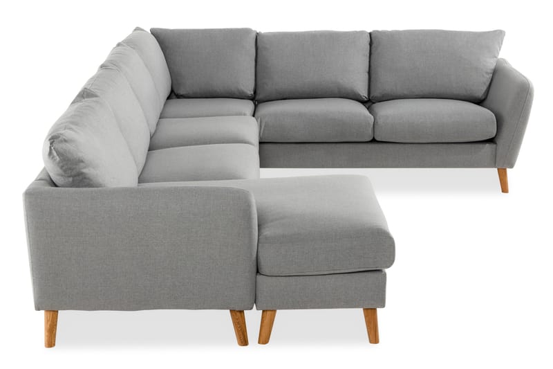 Trend 5-seters Venstrevendt U-formet Hjørnesofa med Divan i Stoff - Grå - Møbler - Sofaer - Sofa med sjeselong