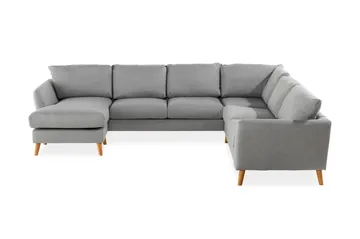 Trend 5-seters Venstrevendt U-formet Hjørnesofa med Divan i Stoff - Grå - Møbler - Sofaer - Hjørnesofa - Hjørnesofa med divan