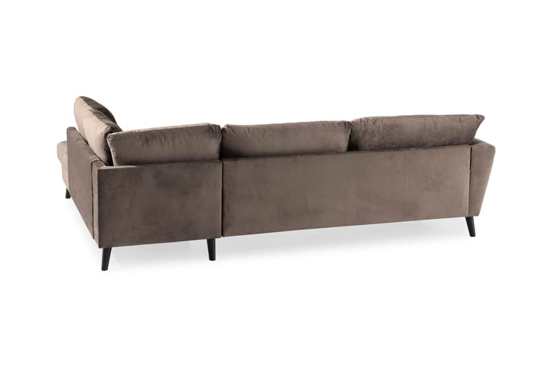 Trend Divansofa 3-seter Høyre Fløyel - Muldvarp - Sofa med sjeselong - Fløyel sofaer - 3 seters sofa med divan
