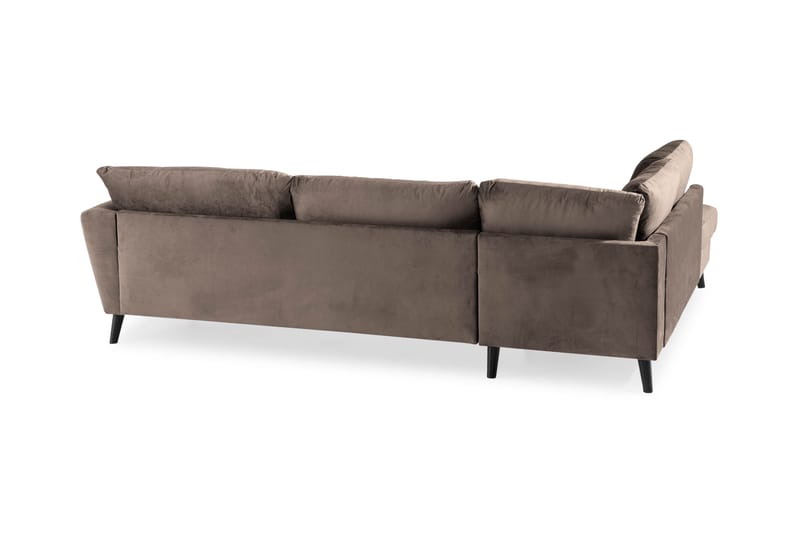 Trend Divansofa 3-seter Venstre Fløyel - Muldvarp - Sofa med sjeselong - Fløyel sofaer - 3 seters sofa med divan