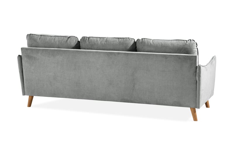 Trend Lyx 3-seter Divansofa Høyre - Grå/Eik - Sofa med sjeselong - 4 seters sofa med divan