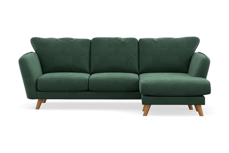 Trend Lyx 3-seter Divansofa Høyre - Grønn Fløyel - Møbler - Sofaer - Sofa med sjeselong