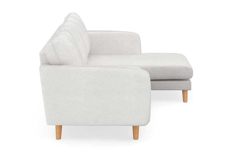 Trend Lyx 3-seter Divansofa Høyre - Hvit|Bouclé - Sofa med sjeselong - 4 seters sofa med divan