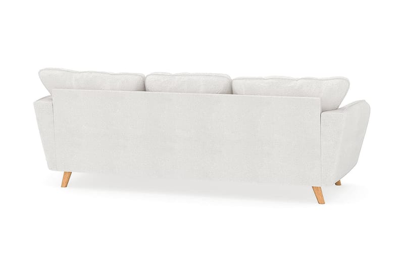 Trend Lyx 3-seter Divansofa Høyre - Hvit|Bouclé - Sofa med sjeselong - 4 seters sofa med divan