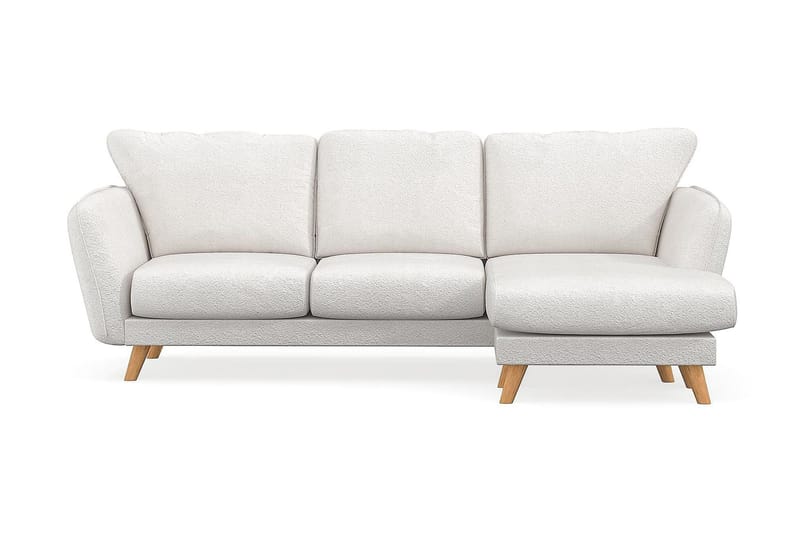 Trend Lyx 3-seter Divansofa Høyre - Hvit|Bouclé - Møbler - Sofaer - Sofa med sjeselong - 4 seters sofa med divan