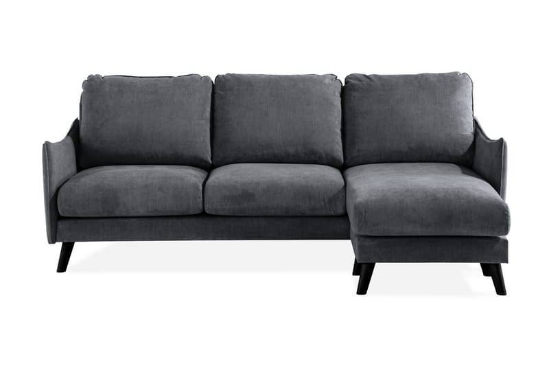 Trend Lyx 3-seter Divansofa Høyre - Mørkegrå - Sofa med sjeselong - 4 seters sofa med divan