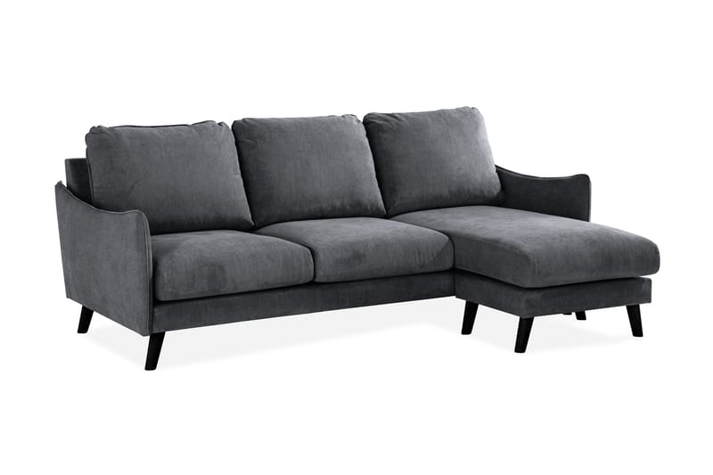 Trend Lyx 3-seter Divansofa Høyre - Mørkegrå - Sofa med sjeselong - 4 seters sofa med divan