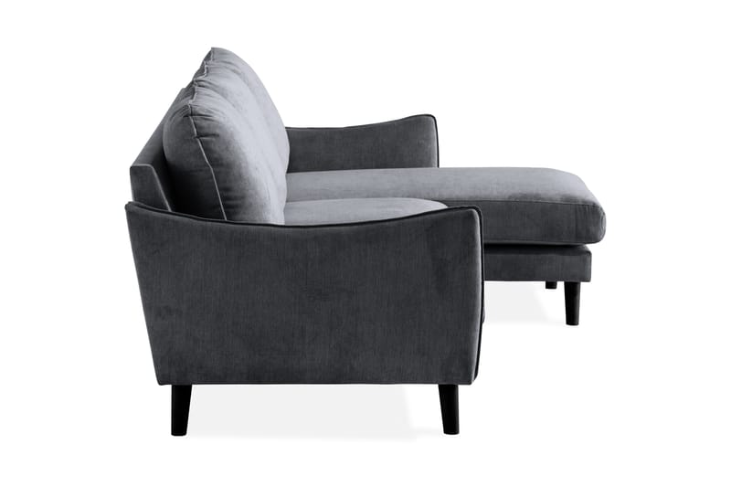 Trend Lyx 3-seter Divansofa Høyre - Mørkegrå - Sofa med sjeselong - 4 seters sofa med divan