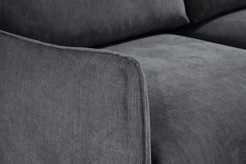 Trend Lyx 3-seter Divansofa Høyre - Mørkegrå/Eik - Møbler - Sofaer - Sofa med sjeselong - 4 seters sofa med divan