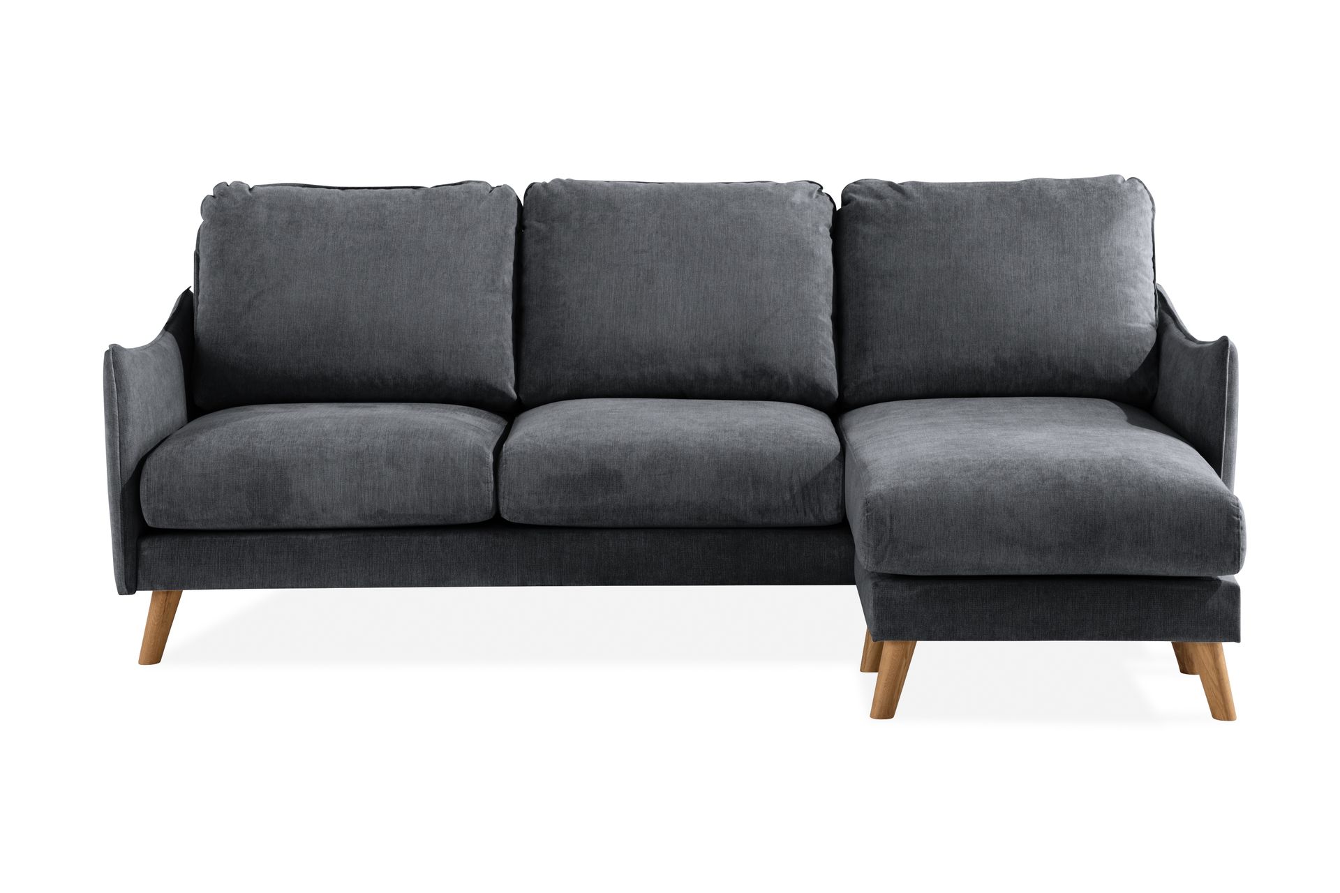 Trend Lyx 3-seter Divansofa Høyre - Mørkegrå/Eik - Møbler - Sofaer - Sofa med sjeselong