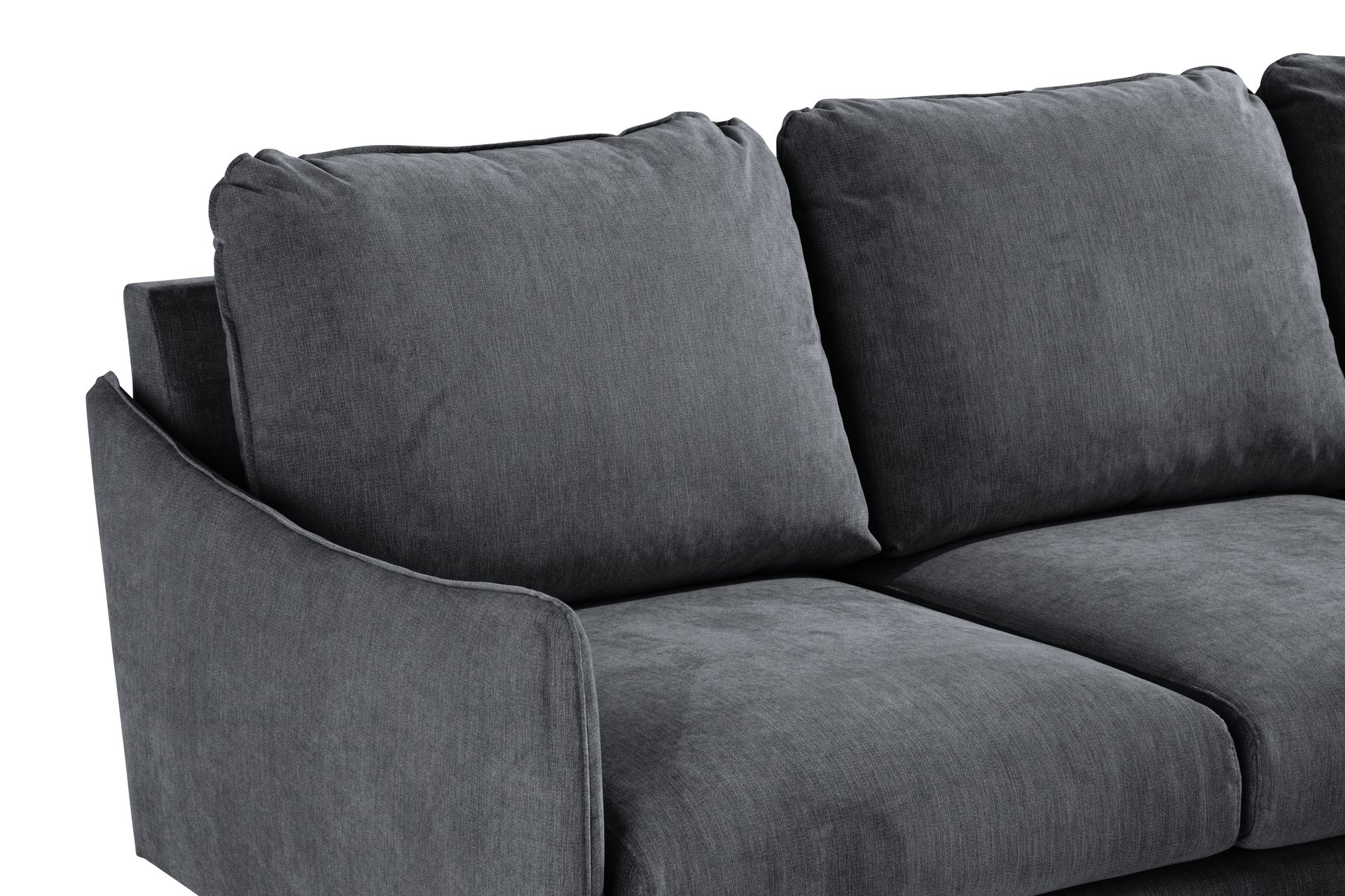 Trend Lyx 3-seter Divansofa Høyre - Mørkegrå/Eik - Møbler - Sofaer - Sofa med sjeselong