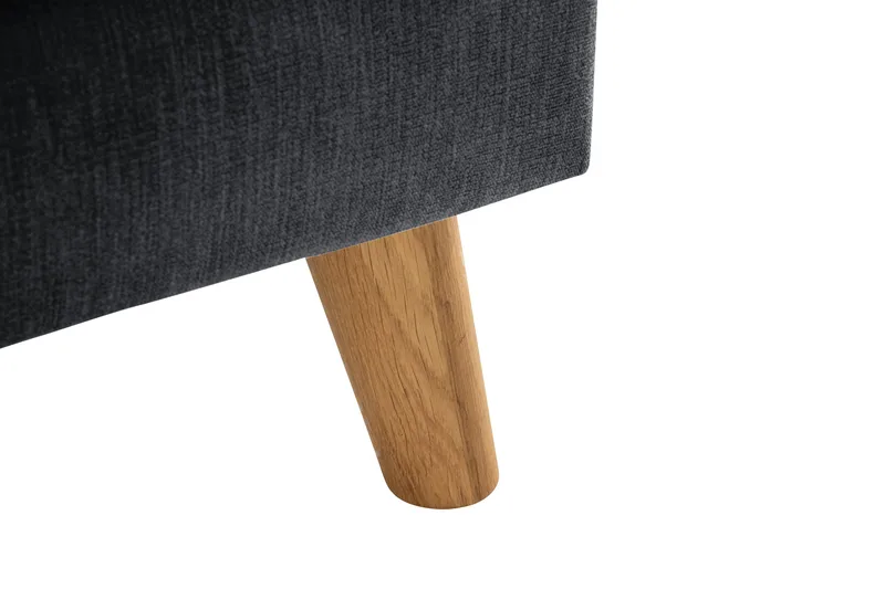 Trend Lyx 3-seter Divansofa Høyre - Mørkegrå/Eik - Møbler - Sofaer - Sofa med sjeselong - 4 seters sofa med divan