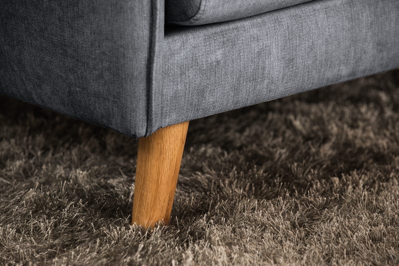 Trend Lyx 3-seter Divansofa Høyre - Mørkegrå/Eik - Møbler - Sofaer - Sofa med sjeselong - 4 seters sofa med divan
