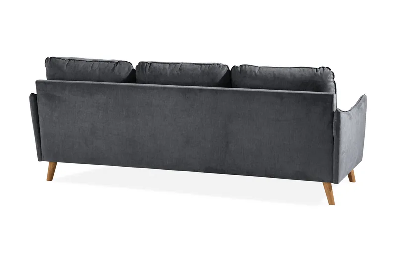 Trend Lyx 3-seter Divansofa Høyre - Mørkegrå/Eik - Møbler - Sofaer - Sofa med sjeselong - 4 seters sofa med divan
