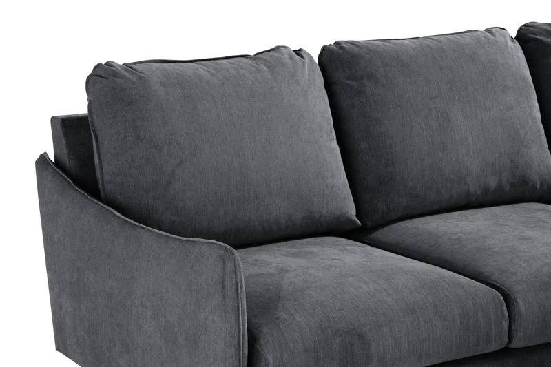 Trend Lyx 3-seter Divansofa Høyre - Mørkegrå/Eik - Møbler - Sofaer - Sofa med sjeselong - 4 seters sofa med divan