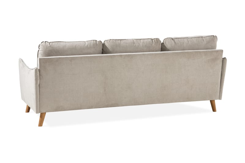 Trend Lyx 3-seter Divansofa Venstre - Beige/Eik - Sofa med sjeselong - 4 seters sofa med divan