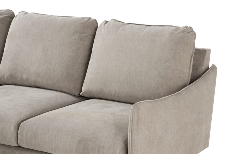 Trend Lyx 3-seter Divansofa Venstre - Beige/Eik - Sofa med sjeselong - 4 seters sofa med divan