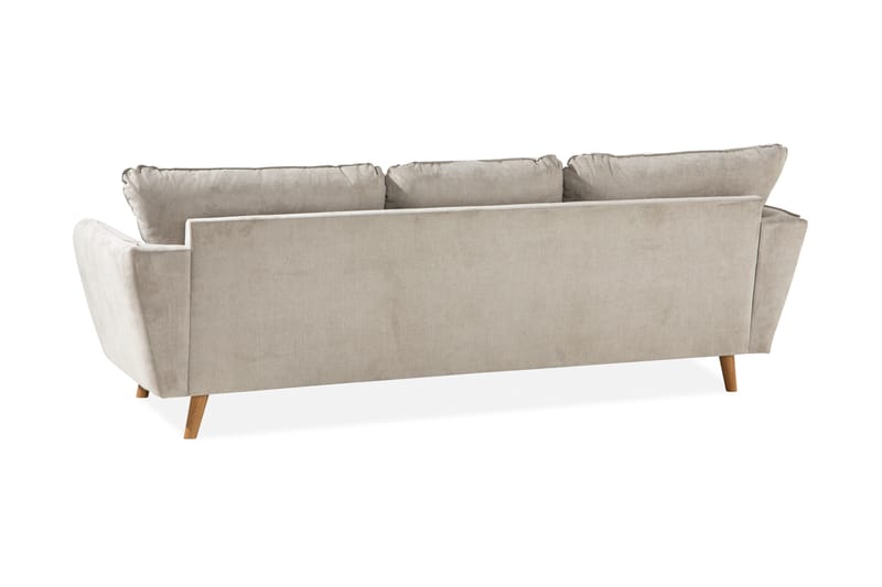 Trend Lyx 3-seter Divansofa Venstre - Beige/Eik - Sofa med sjeselong - 4 seters sofa med divan