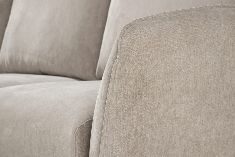 Trend Lyx 3-seter Divansofa Venstre - Beige/Eik - Sofa med sjeselong - 4 seters sofa med divan