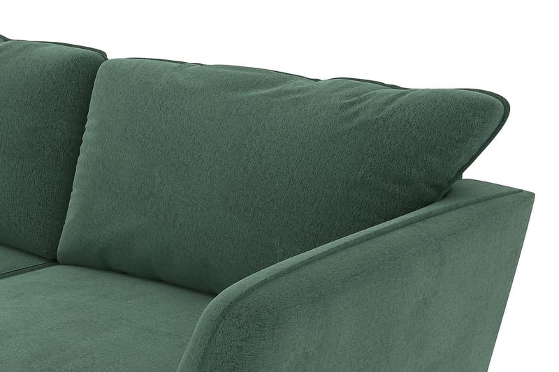 Trend Lyx 3-seter Divansofa Venstre - Grønn Fløyel - Sofa med sjeselong - 4 seters sofa med divan