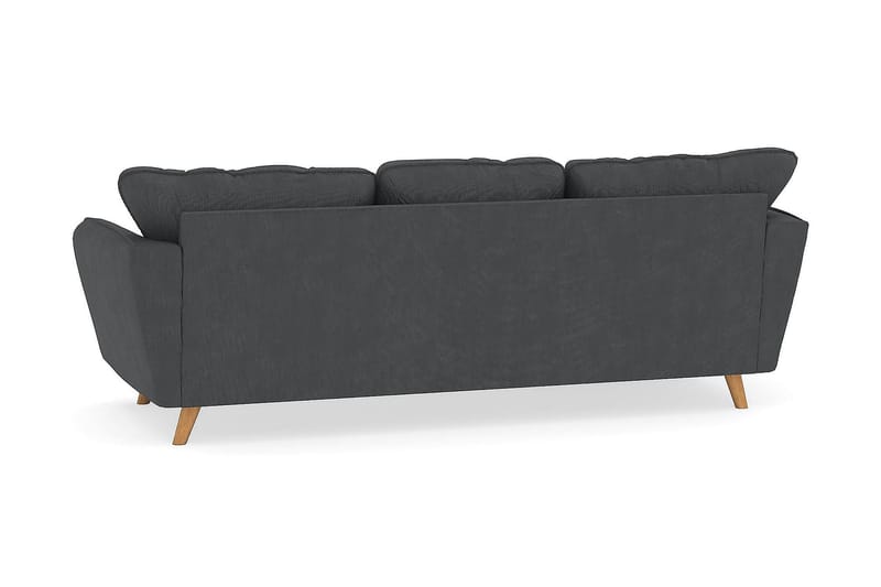 Trend Lyx 3-seter Divansofa Venstre - Mørkegrå Kordfløyel - Sofa med sjeselong - 4 seters sofa med divan