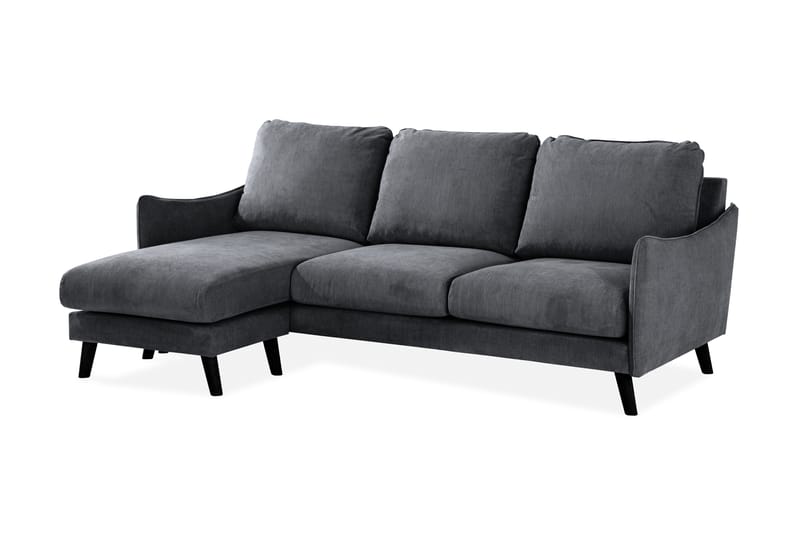 Trend Lyx 3-seter Divansofa Venstre - Mørkegrå - Sofa med sjeselong - 4 seters sofa med divan