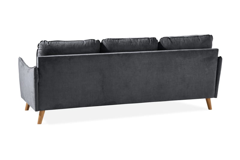 Trend Lyx 3-seter Divansofa Venstre - Mørkegrå/Eik - Sofa med sjeselong - 4 seters sofa med divan