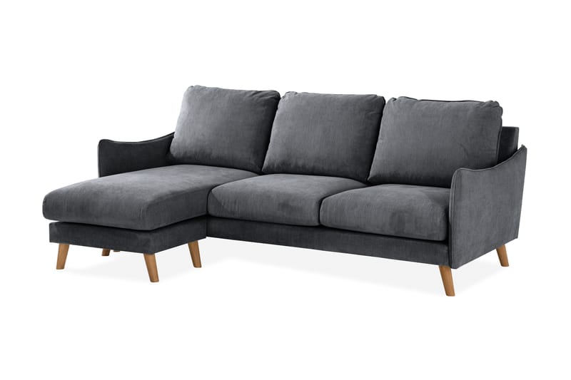Trend Lyx 3-seter Divansofa Venstre - Mørkegrå/Eik - Møbler - Sofaer - Sofa med sjeselong