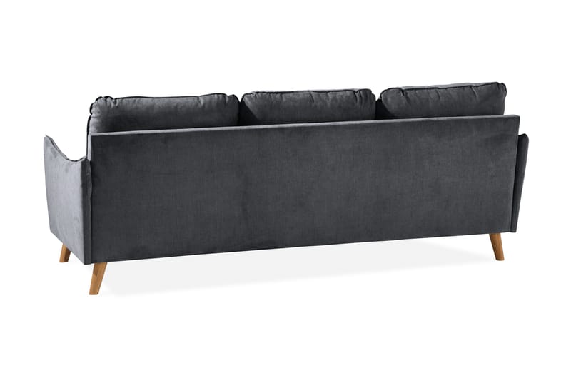 Trend Lyx 3-seter Divansofa Venstre - Mørkegrå/Eik - Møbler - Sofaer - Sofa med sjeselong - 4 seters sofa med divan