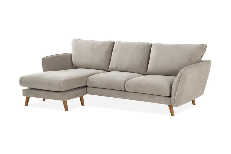 Trend Lyx 3-seter Venstrevendt L-formet Divansofa i Stoff - Beige - Møbler - Sofaer - Sofa med sjeselong - 4 seters sofa med divan