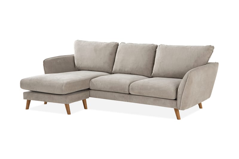 Trend Lyx 3-seter Venstrevendt L-formet Divansofa i Stoff - Beige - Møbler - Sofaer - Sofa med sjeselong - 4 seters sofa med divan